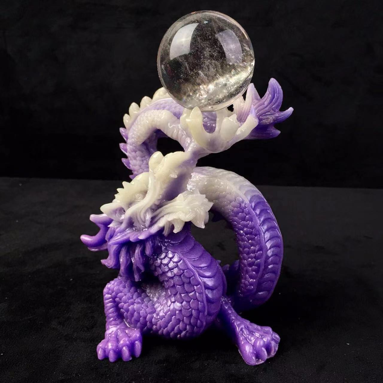 Wholesale crystal luminous High-quality Luminous Stone dragon stand for gift Ornament
