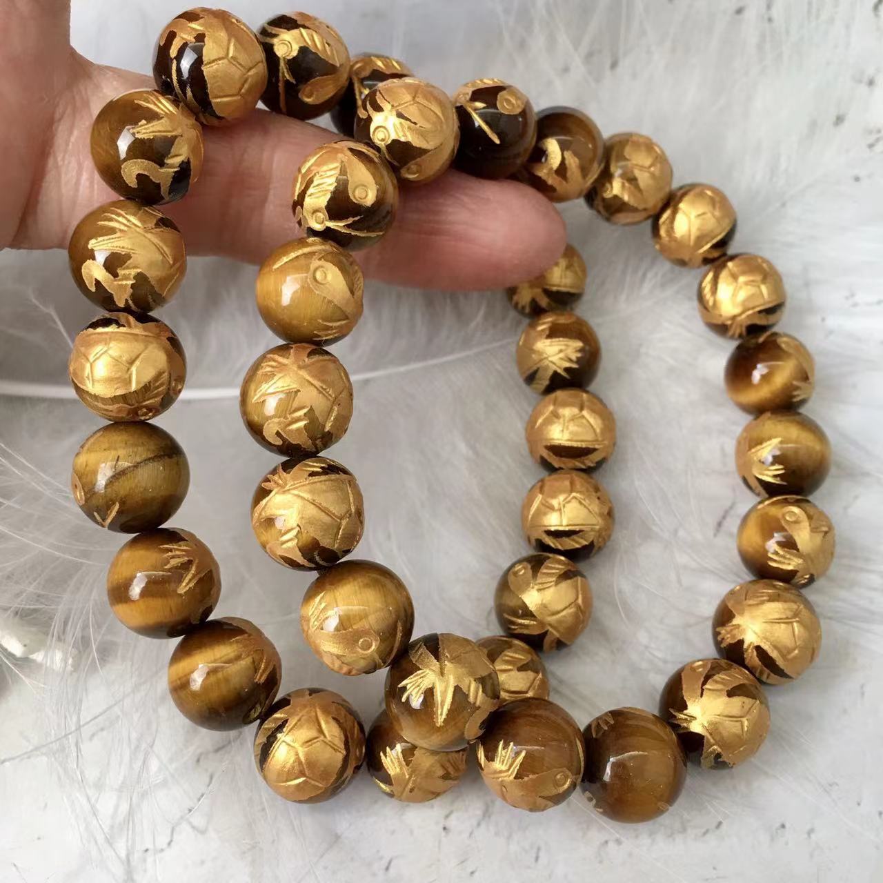 Wholesale Grade AB+ Natural Stone Bead 8/10/12/14/16/18MM Mens Tiger Eye Bracelet Gemstone Jewelry