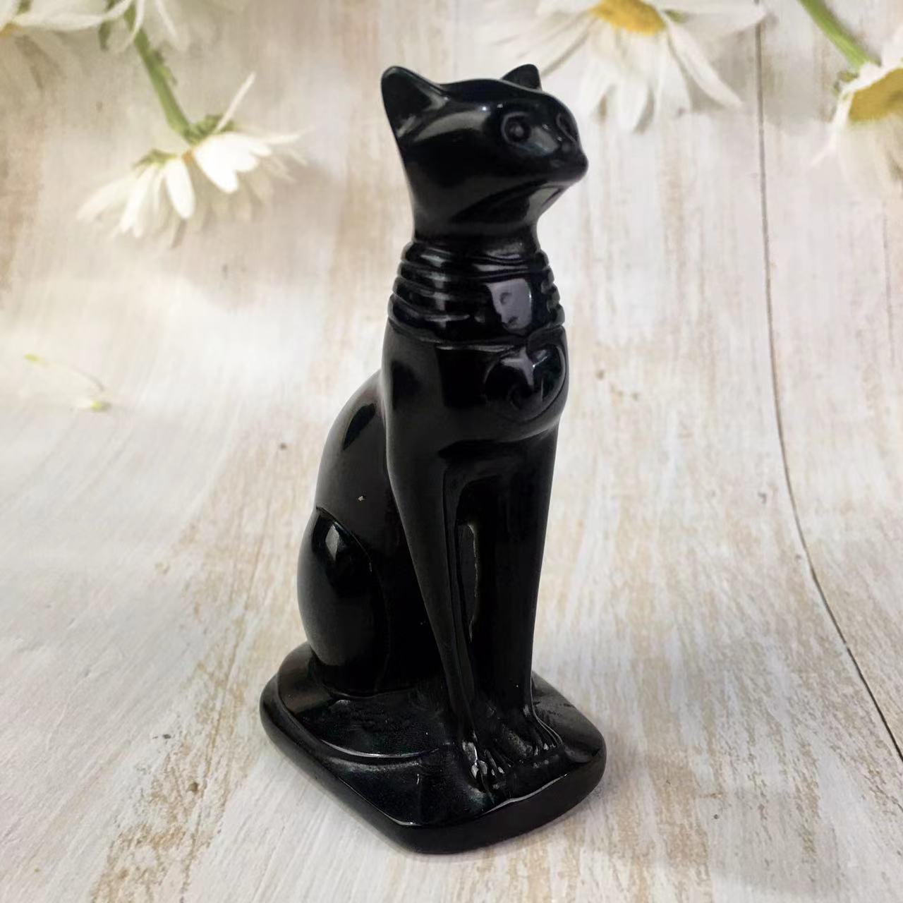 Wholesale high quality reiki naturalcrystal Black obsidian carving Collection for decoraiotion