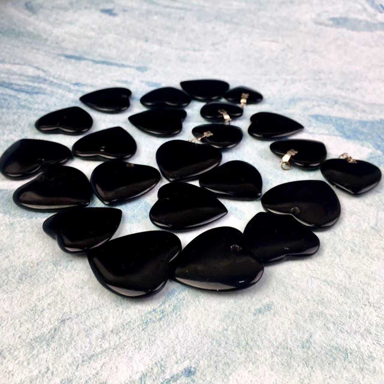 High quality wholesale Natural Crystal Black Obsidian pendant For Decoration