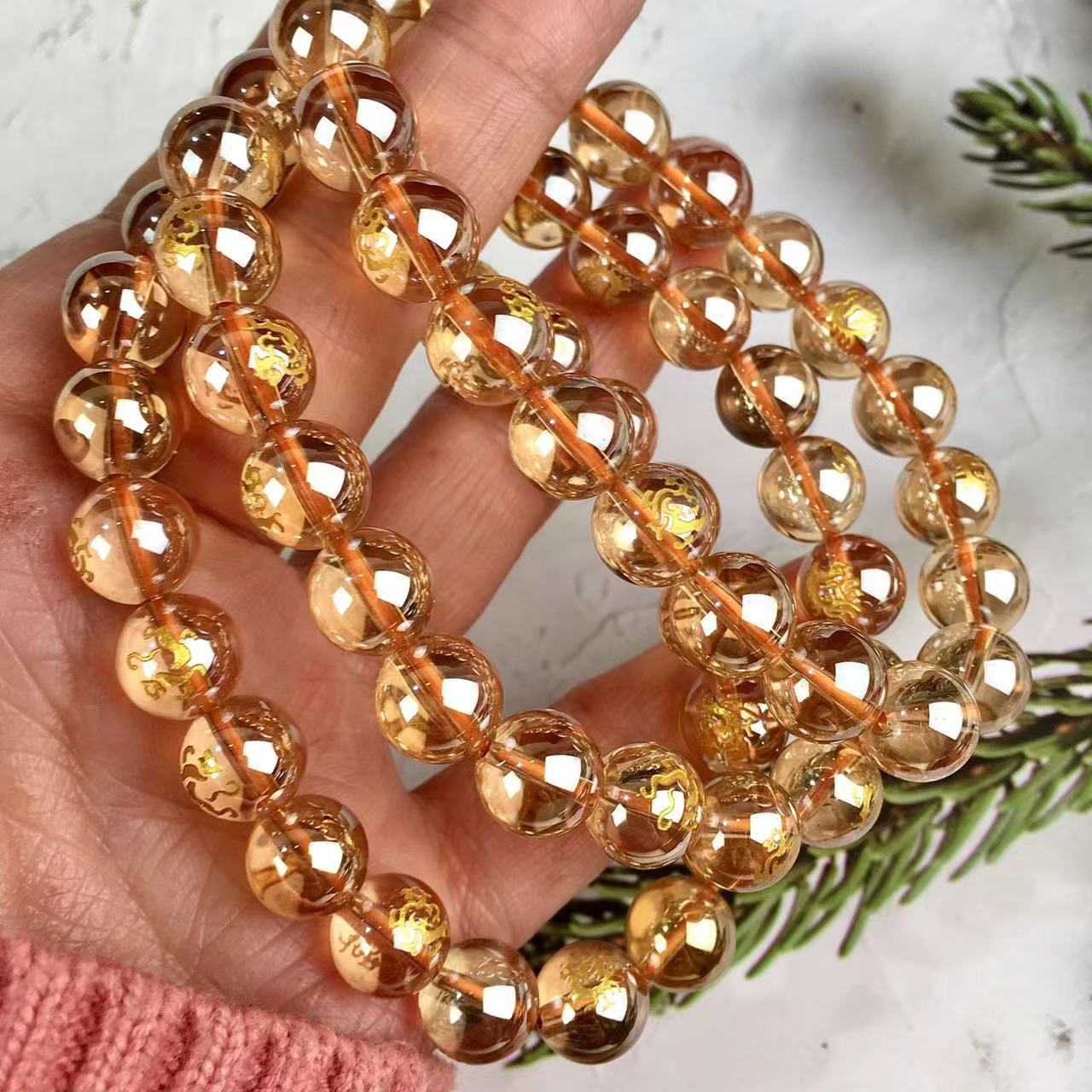 10MM Wholesale Popular Crystal White Aura Quartz Crystal Bracelet