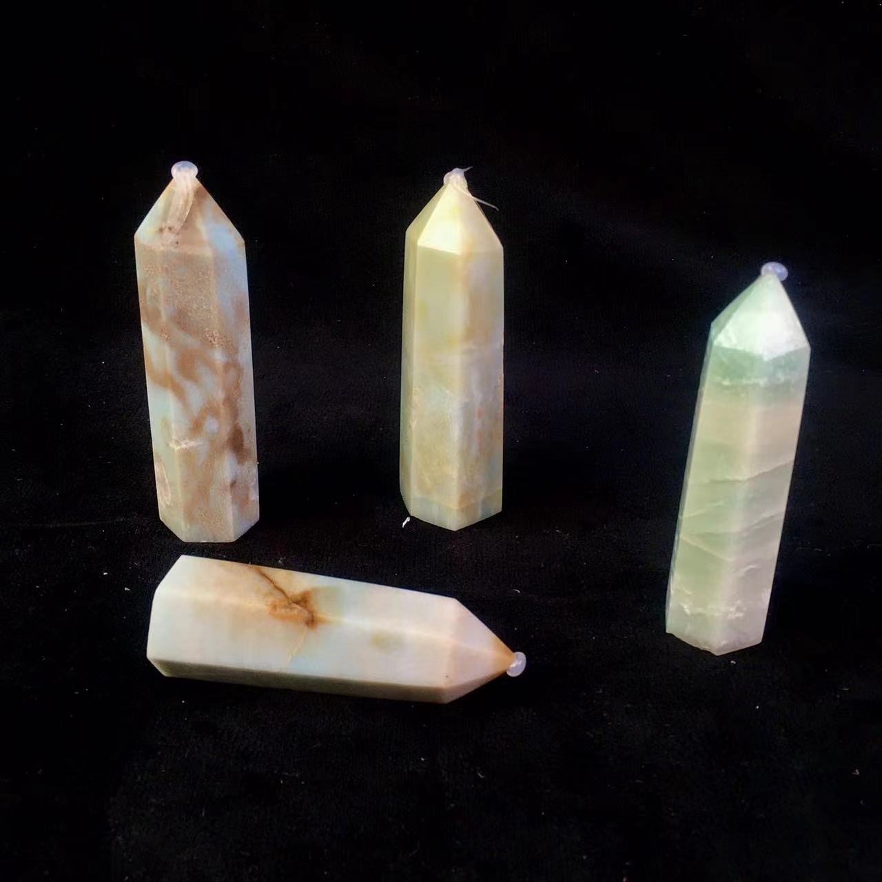 Wholesale Natural Healing Caribbean Calcite Crystal Tower for  decoraiotion 1kg