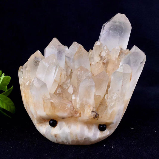 Wholesale high quality reiki natural crystal clear quartz hedgehog carving for decoraiotion