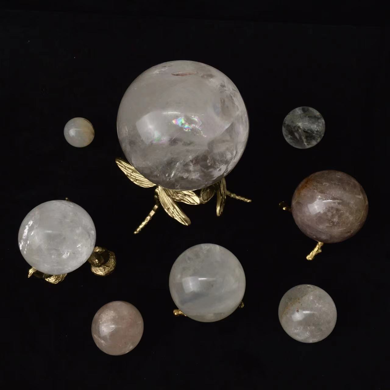 wholesale best quality 100% natural big rainbow clear quartz sphere crystal gemstone ball sphere 1kg