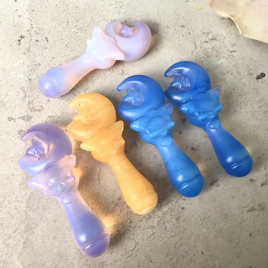Wholesale Natural crystal Opal and Orange calcite Energy Crystal Magic wand Healing Star Crystal Magic Wand