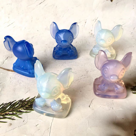 Wholesale High quality  Stitch  opal carving for gift stitch healing crystal carving
