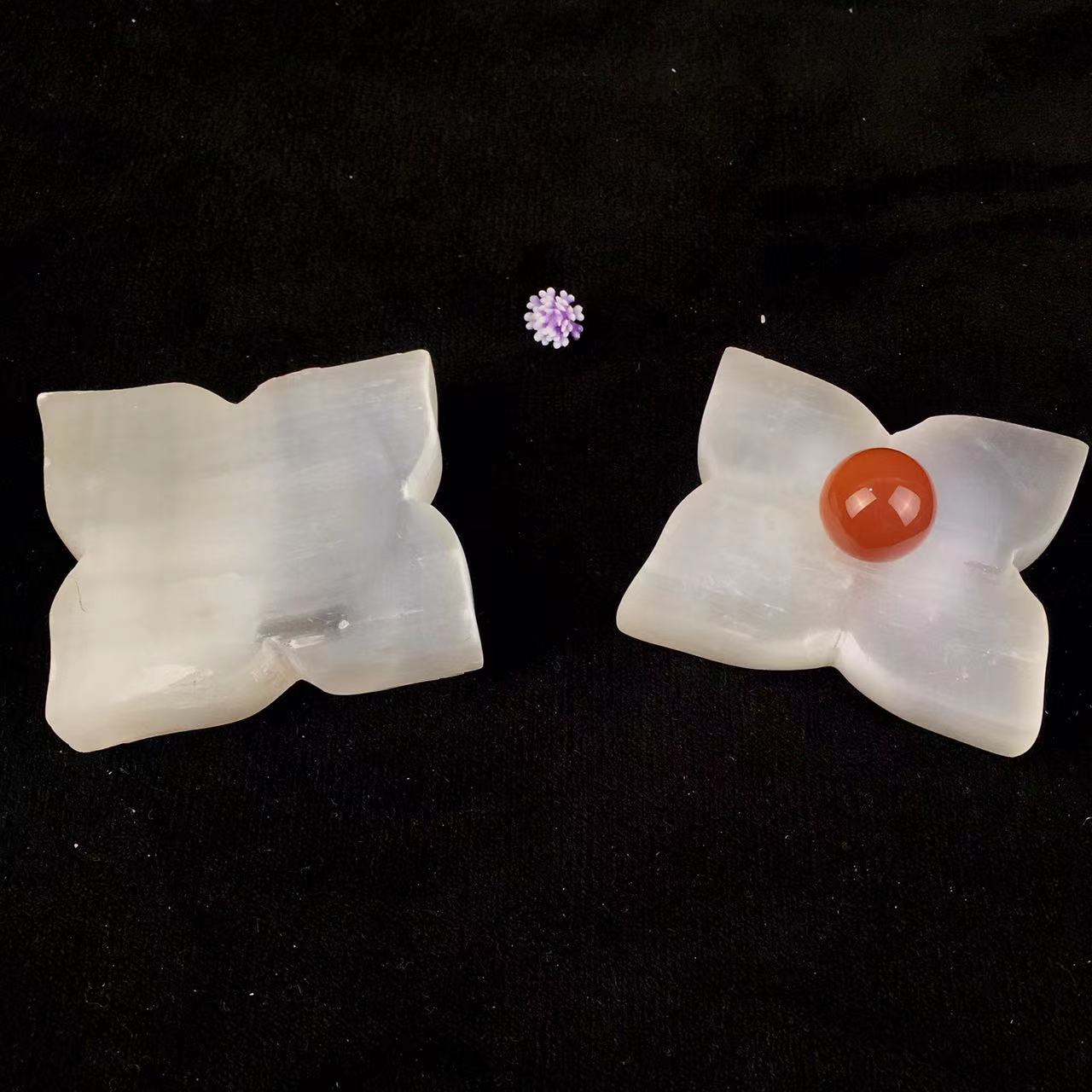 Wholesale high quality reiki natural crystal selenite petal bowl for decoraiotion