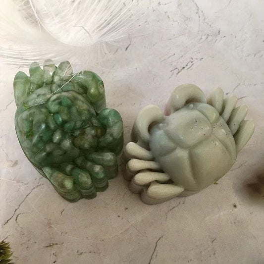 Natural Handmade Crystal Crafts Resin Crab  Polished Tumbled Gravel Chip Stone For Decor