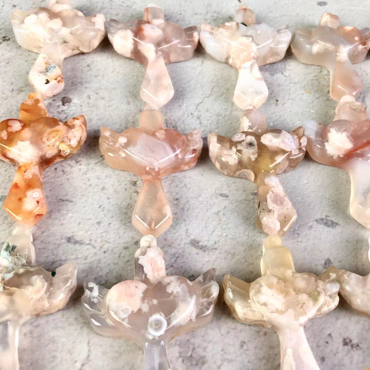 Wholesale Natural Sakura agate heart tree Crystal For Decoration