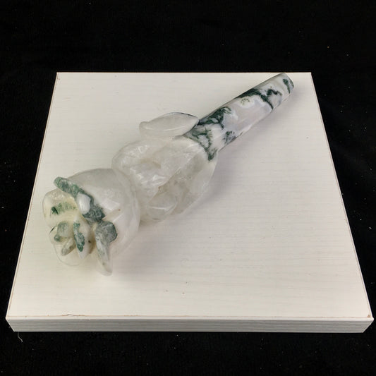 Wholesale natual crystals healing stones moss agate rose wand tower moss agate crystal rose wand for decoraiotion