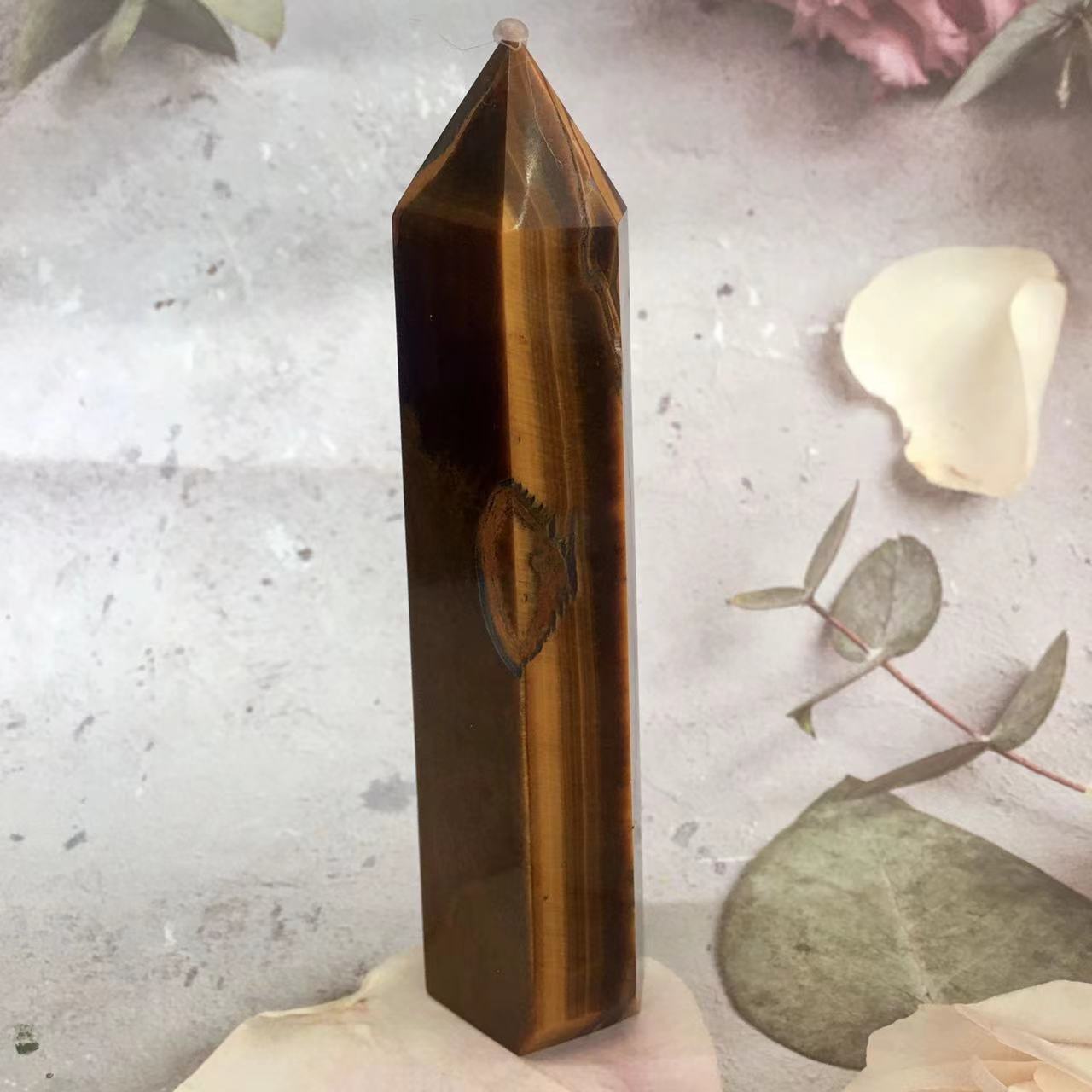 Wholesale Natural healing crystal yellow tiger eye tower for decoration 1kg