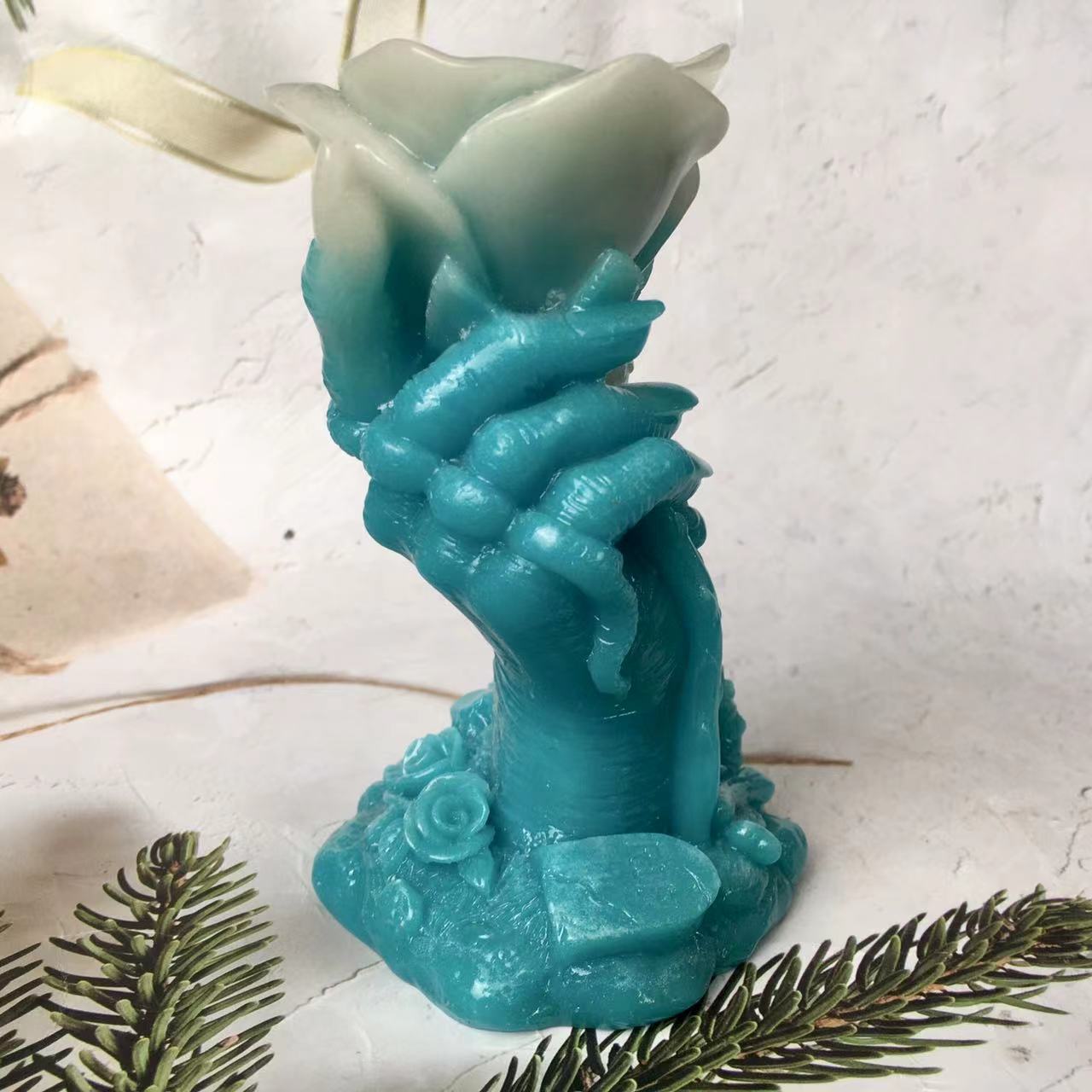 Wholesale Luminou Crystal Carving  Rose hand  stand Collection