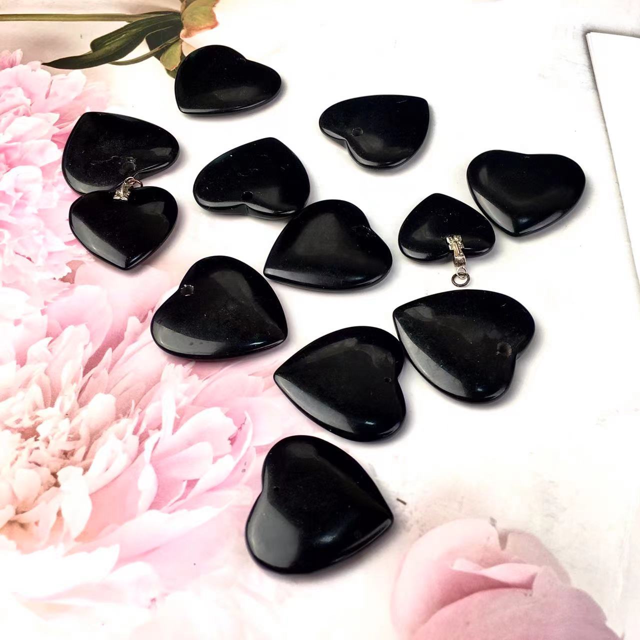 High quality wholesale  Natural Crystal Black Obsidian pendant For Decoration