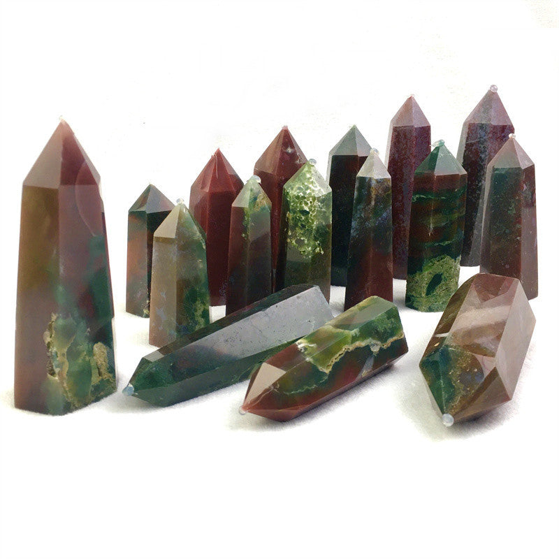 Wholesale natural quartz ocean jasper tower for decoration 1kg