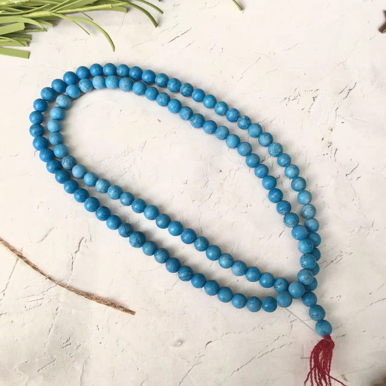 Wholesale Natural crystal  Blue howlite  Gemstone Necklace 8MM
