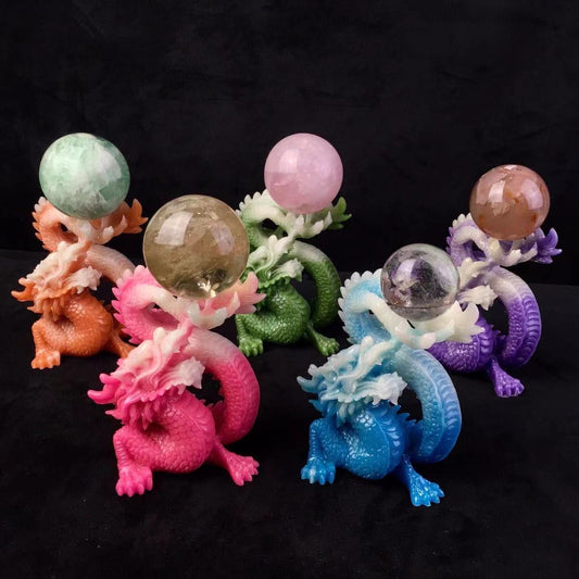 Wholesale crystal luminous  High-quality Luminous Stone dragon stand   for gift  Ornament