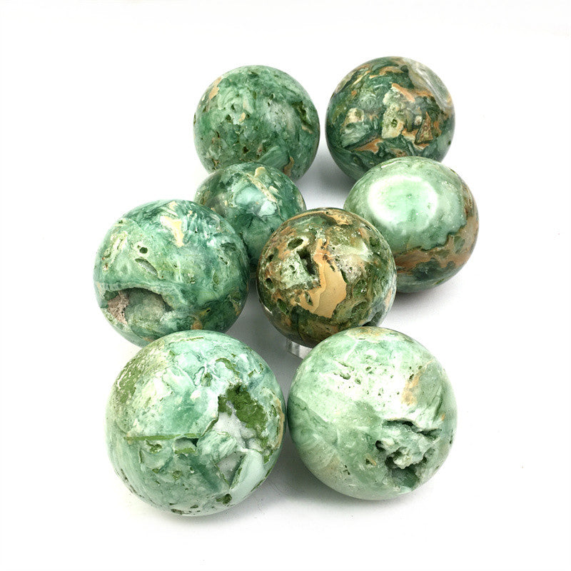 Wholesale  Natural Healing Green silky fluorite  sphere for decoration 1kg