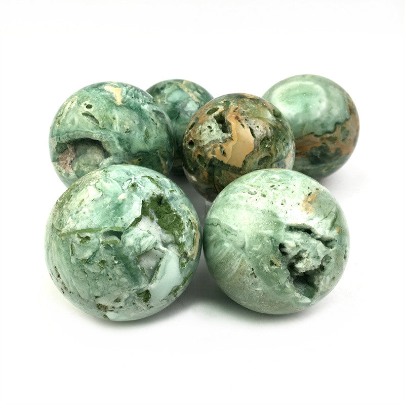 Wholesale  Natural Healing Green silky fluorite  sphere for decoration 1kg