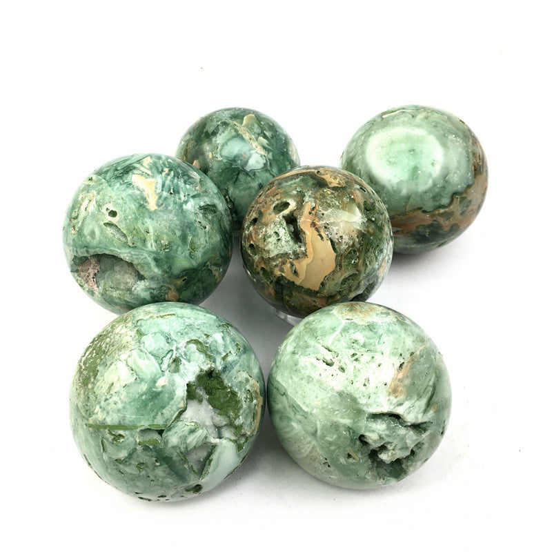 Wholesale  Natural Healing Green silky fluorite  sphere for decoration 1kg