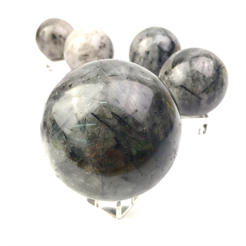 Wholesale high quality reiki natural  Black rutile sphere for decoration 1kg