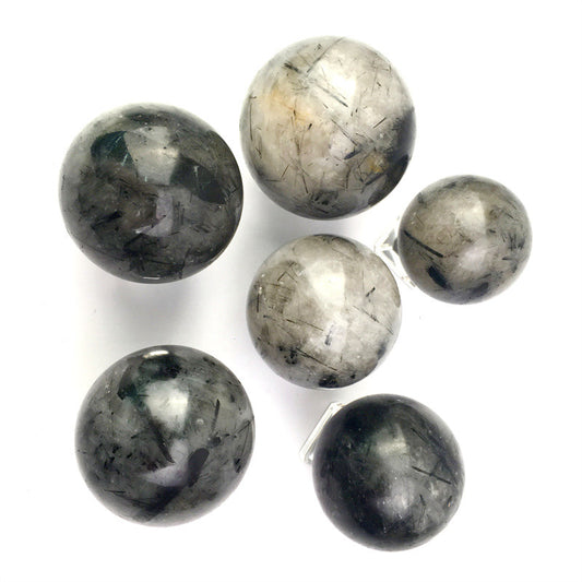 Wholesale high quality reiki natural  Black rutile sphere for decoration 1kg