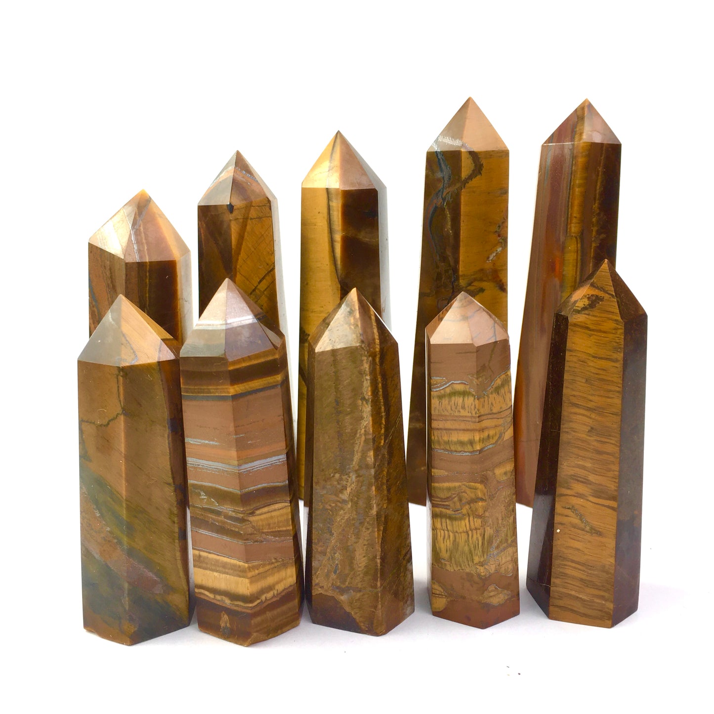 Wholesale natural high quality healing crystals yellow tiger eye tower for decoration 1kg