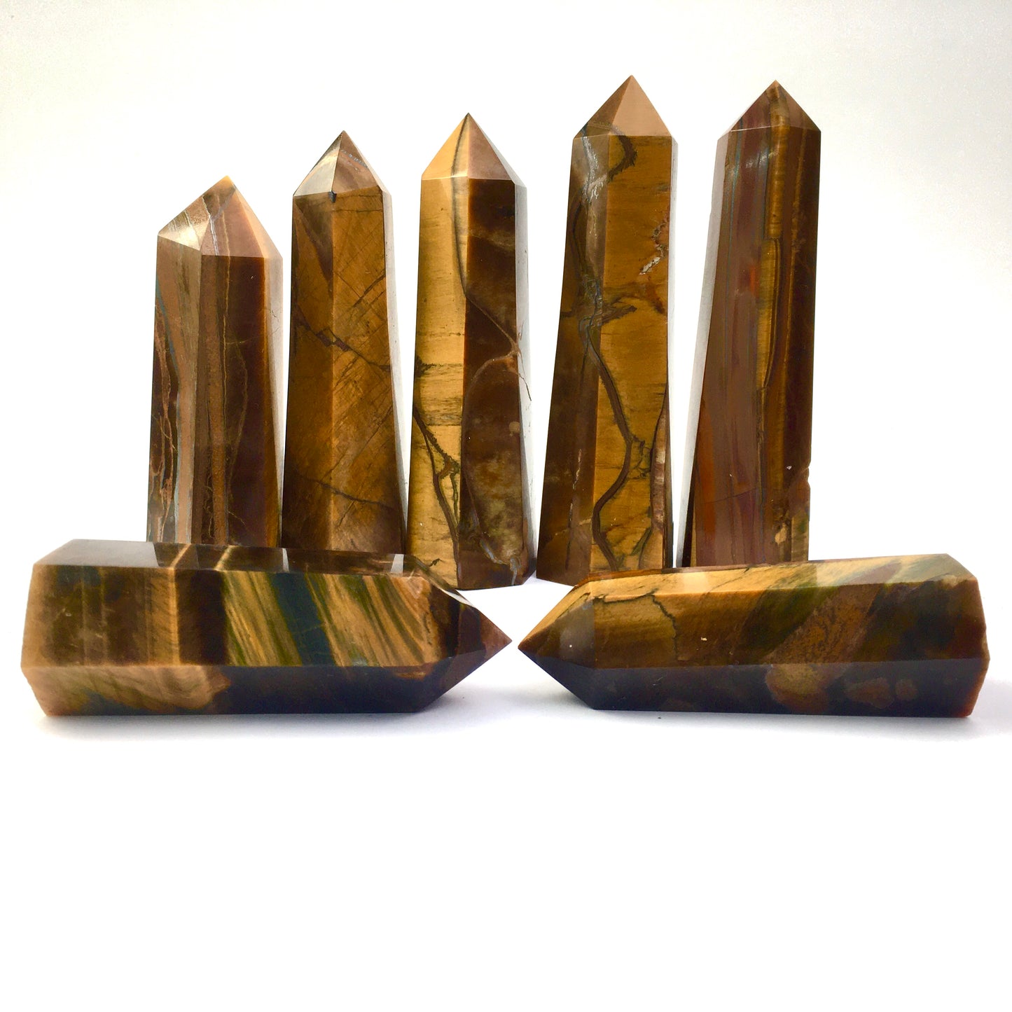Wholesale natural high quality healing crystals yellow tiger eye tower for decoration 1kg