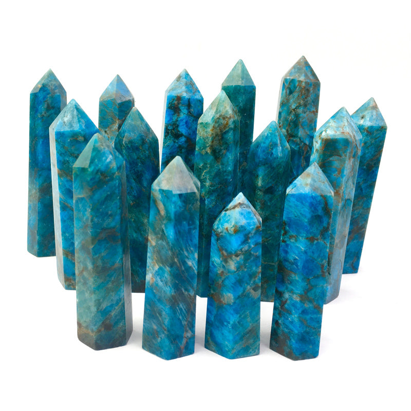 Wholesale high quality reiki natural Apatite Healing stone tower  for decoraiotion1kg