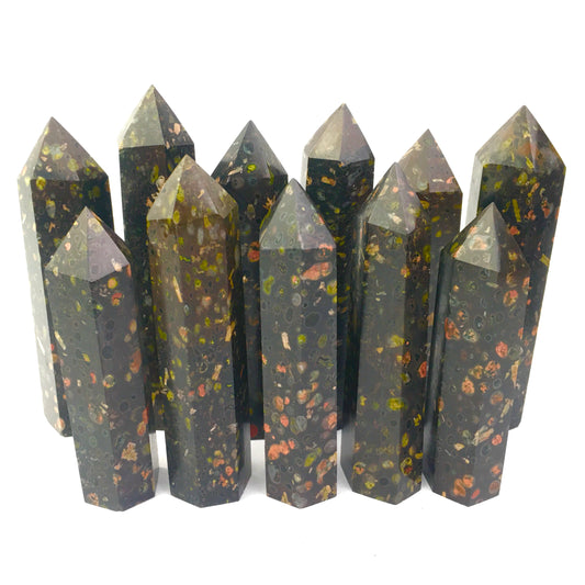 Wholesale Natural Crystal blossom jasper tower for decoraiotion 1kg