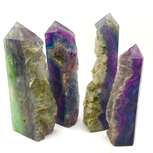 Wholesale Natural Reiki  Fluorite Raw Tower for decoraiotion 1kg