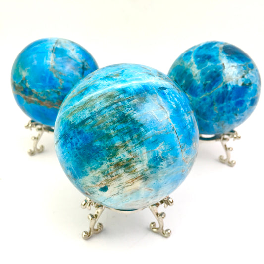 Wholesale high quality Natural quartz Blue apatite sphere  for decoration 1kg
