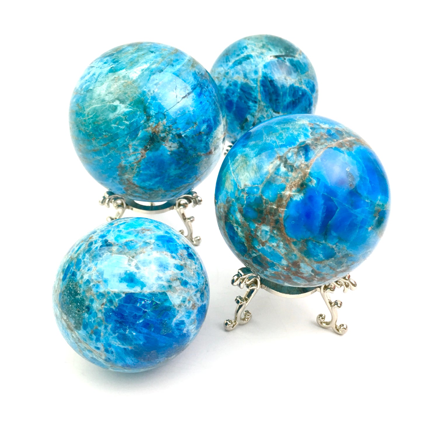 Wholesale high quality Natural quartz Blue apatite sphere  for decoration 1kg