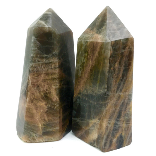 Wholesale natural black moonstone quartz crystal tower for decoration 1kg