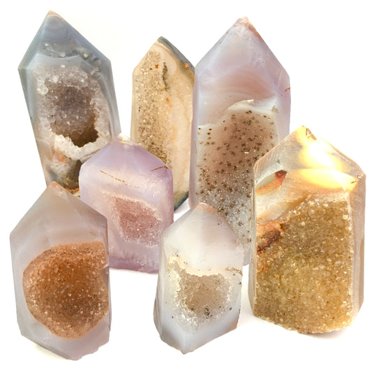 Wholesale high quality reiki natural Agate geode Healing stone tower  for decoraiotion1kg