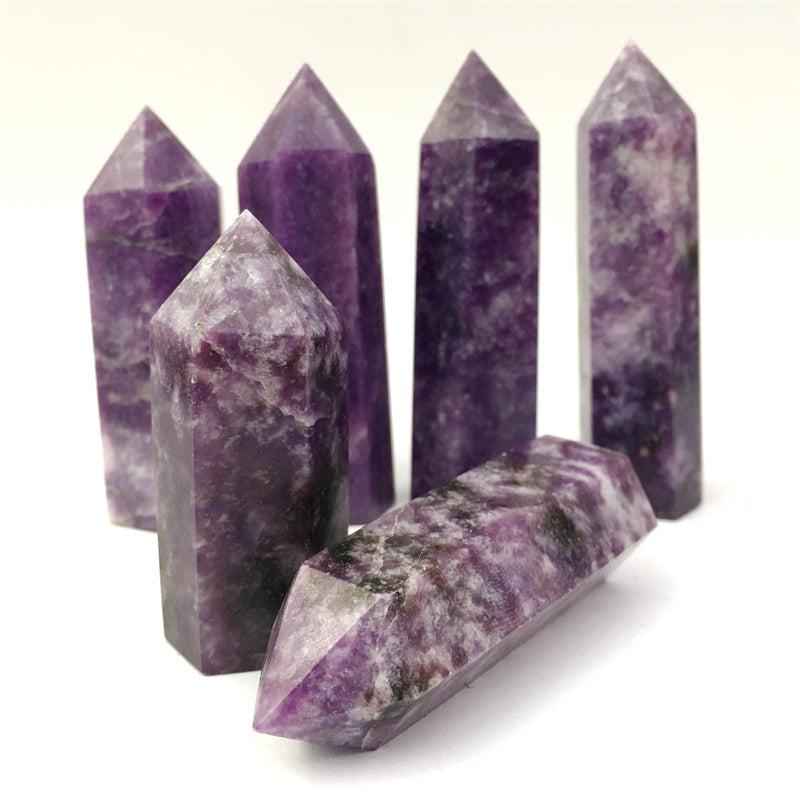 Wholesale natural high quality Purple mica tower for decoration 1kg