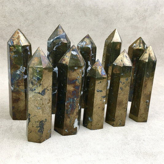 Wholesale natural crystal  reiki  pyrite tower for decoraiotion 1kg