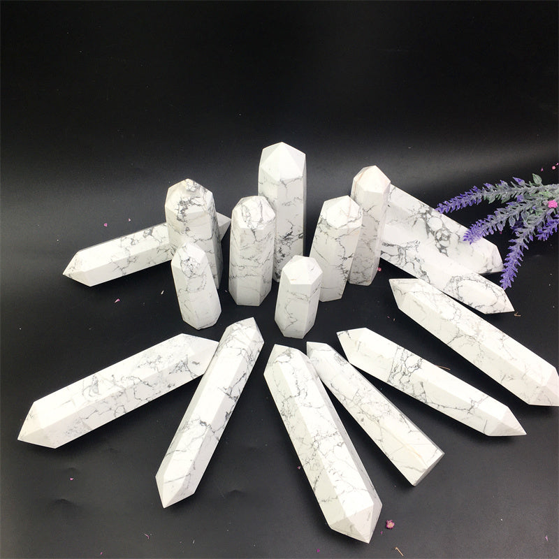 Wholesale  crystal  natural white howlite crystal tower for decoraiotion 1kg
