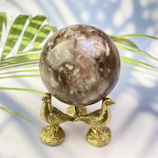 Wholesale high quality reiki natural  Fire quartz and moonstone sphere for decoration 1kg