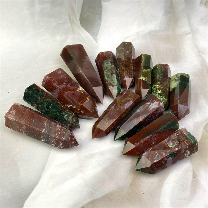 Wholesale natural quartz ocean jasper tower for decoration 1kg