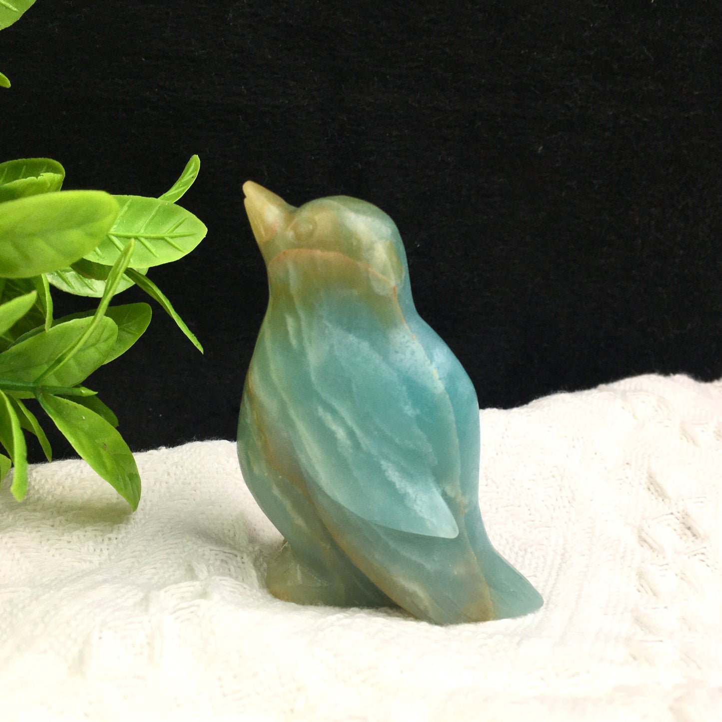 Wholesale Natural Crystal Carved Sculpture Caribbean calcite /fluorite  Rhinoceros and Caribbean calcite penguin