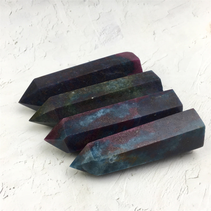 Wholesale high quality reiki natural crystal Blue ruby zostite tower for decoraiotion 1kg