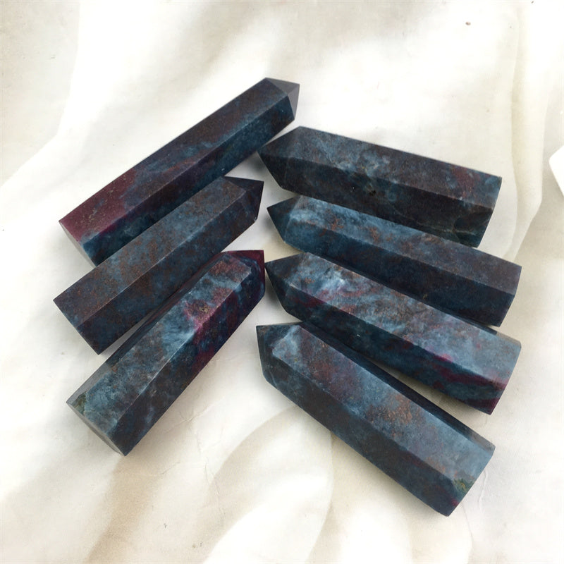 Wholesale high quality reiki natural crystal Blue ruby zostite tower for decoraiotion 1kg