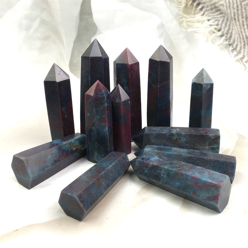 Wholesale high quality reiki natural crystal Blue ruby zostite tower for decoraiotion 1kg
