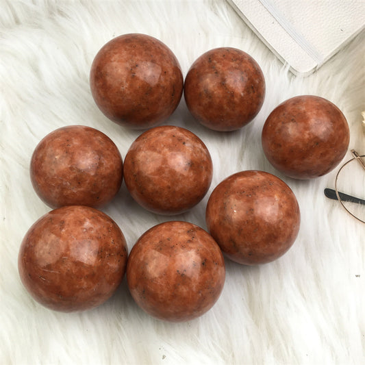 Wholesale natural  reiki sunstone sphere healing  for decoration  1kg