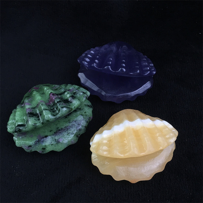 Wholesale high quality reiki natural crystal carving ruby zostite /fluorite /orange calcite shell  for decoraiotion