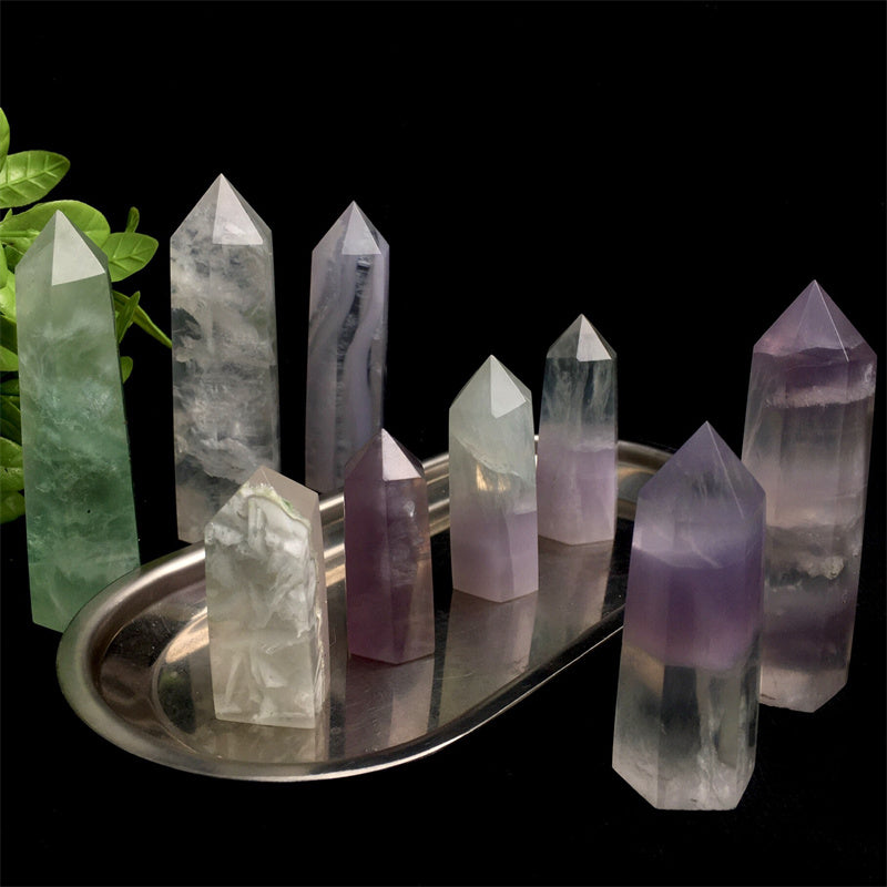 Wholesale Natural high quality crystal tower lavender fluorite Tower for decoration 1kg