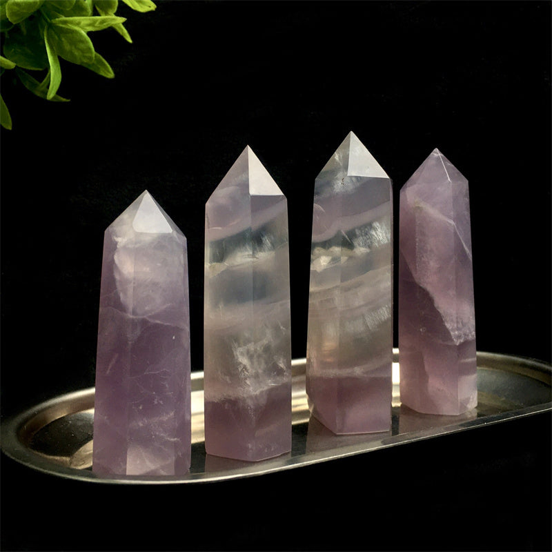 Wholesale Natural high quality crystal tower lavender fluorite Tower for decoration 1kg