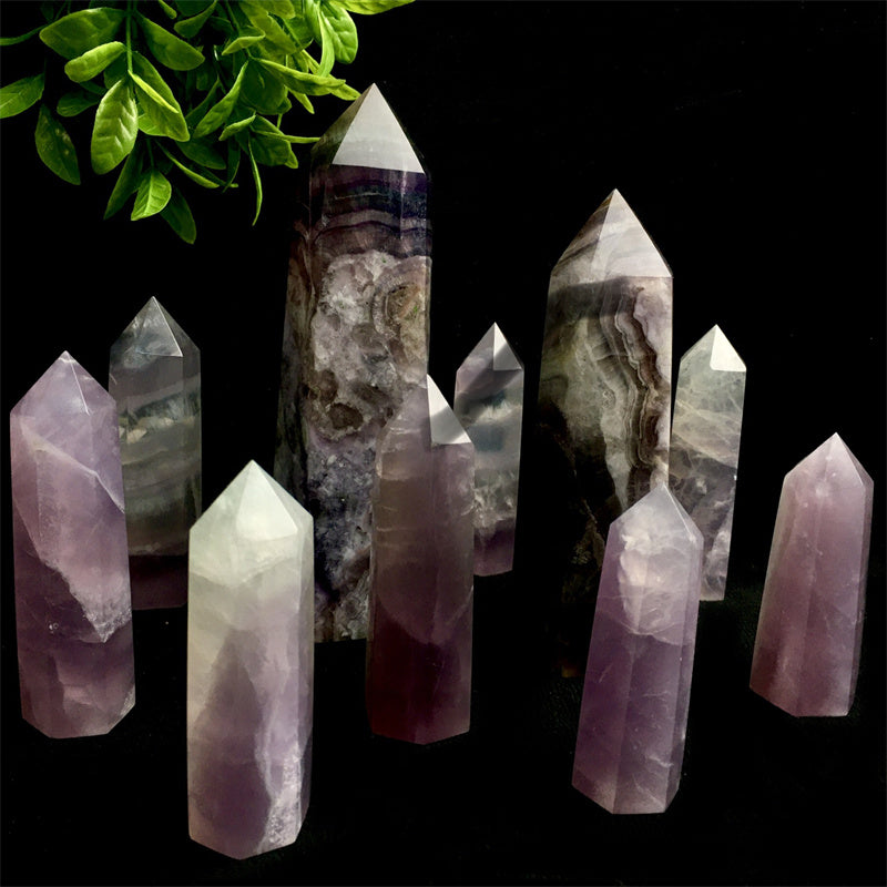 Wholesale Natural high quality crystal tower lavender fluorite Tower for decoration 1kg