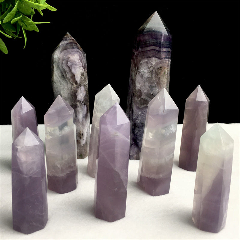 Wholesale Natural high quality crystal tower lavender fluorite Tower for decoration 1kg