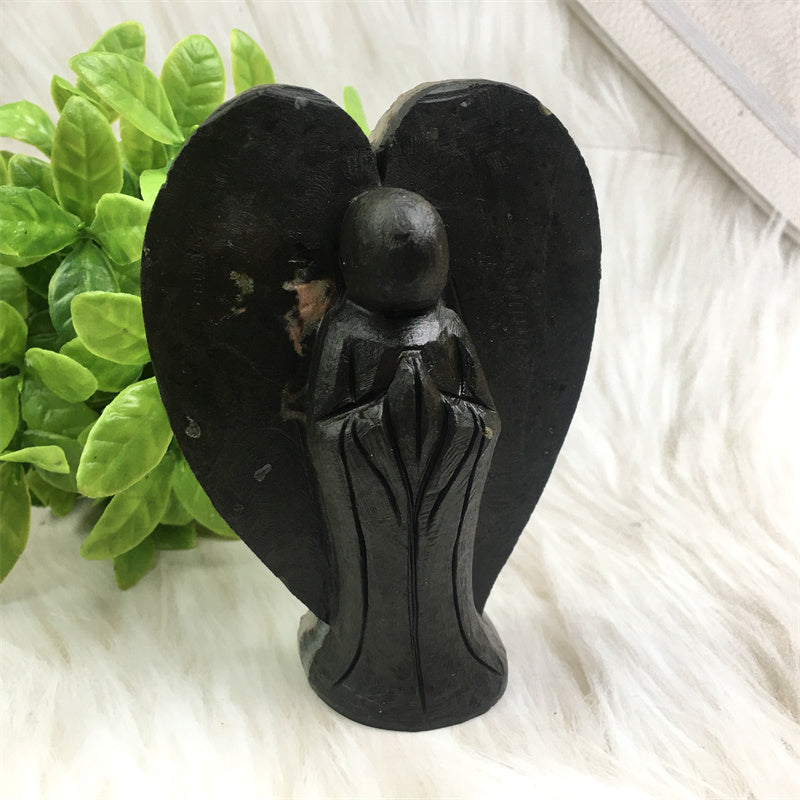 Wholesale high quality reiki natural crystal Amethyst angel carving Healing stone  for decoraiotion